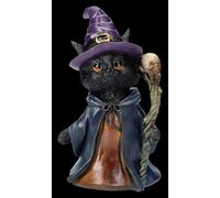 Figura Gatti Mago - Whiskered Wizard - Fantasy Cat Magia Stregoneria