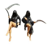 Figura gotica di Halloween Death Sisters Statua misteriosa sorella seduta 3D stampata Grim Sisters Scultura Libreria & Desktop Ornamento Statua decorativa per casa e Halloween