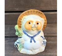 Figura Grigia Tanuki Shigaraki Yaki Ware Cane Procione Neo Tanuki Giappone