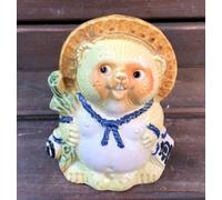 Figura Grigia Tanuki Shigaraki Yaki Ware Cane Procione Neo Tanuki Giappone