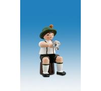 Figura IN Legno Musicisti Con Cappello E Tromba Martin Seduto Altezza 7cm Nuovo