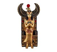 Figura ISIS Dea egiziana seduta in resina dipinta a mano 16x14x30 cm