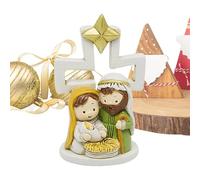 Figura La Sagrada Familia - Statua Della Sacra Famiglia, Nascita Di Gesù Scena Presepe in Miniatura Set Presepe | Decorazione Della Nascita Di Gesù Resina, Giochi