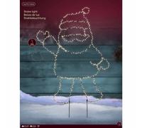 Figura luminosa Sagoma di Babbo Natale che saluta 490 micro led luce calda 62x77