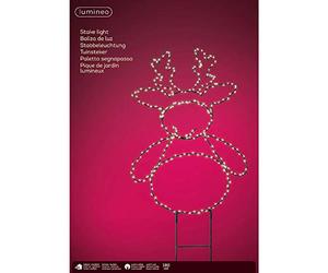 Figura luminosa sagoma renna 280 microled bianco caldo luce fissa 47cm