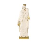 Figura Madonna del Carmen Resina Dipinta a Mano Crema e Oro 20 cm