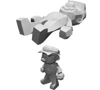 Figura Mario Low Poly Modello Decorazione Scrivania Stampata 3D Nintendo
