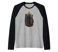 Figura mistica dell'ombra mistica dello Spirito della Lanterna ardente nella Foresta OS Maglia con Maniche Raglan