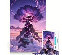 Figura mistica sulla cima di una montagna Puzzle per adolescenti da 1000 pezzi Gioco per allenare la mente Divertimento rilassante Arte da assemblare Oggetto da collezione (38x52cm)