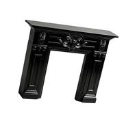 Figura modello caminetti antichi classici europei, 1/12, nero | Piccoli caminetti, dettagli intricati, mobili in miniatura per esposizione di progetti di modelli, decorazione per la casa
