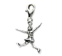Figura Pattinatrice Ciondolo .925 Argento Sterling Antichizzato Finire Click Su