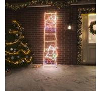 Figura Pieghevole Babbo Natale su Scala con 552 LED 50x200 cm