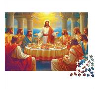 Figura Religiosa Scena Puzzle 1000 Pezzi Carta per Adulti Scena Ultima Cena Gioco di Puzzle 1000 Pezzi Relax Regalo 70x50cm/1000pcs