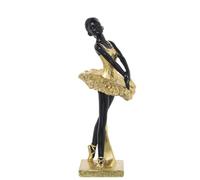 FIGURA RESINA BAILARINA DORADA/NEGRA_12X11X27CM