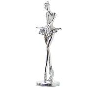 FIGURA RESINA BAILARINA PLATEADA 8X7X26CM