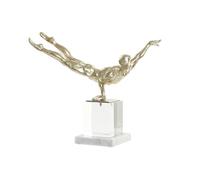FIGURA RESINA CRISTAL 30X10X27 GIMNASTA DORADO