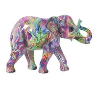 FIGURA RESINA ELEFANTE DECORADO GRAFITI 29X11X20CM