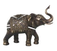 FIGURA RESINA ELEFANTE DORADO 27X11X23CM
