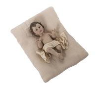 FIGURA RESINA NIÑO JESÚS 18CMC/COJÍN LINO BEIGE_FIG:9X18X7CM COJ═N:22X15X4CM