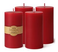 Figura Santa® 4 candele di cera d'api, colore rosso, piccole candele in 100% cera d'api, candele di Natale, miele, set da 4 pezzi, altezza 6 cm x diametro 4,4 cm, stoppino in cotone biologico