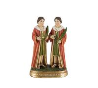 Figura Santi Cosme E San Damiano 13 Cm. Base In Resina Con Immagine Dei Modelli Medici