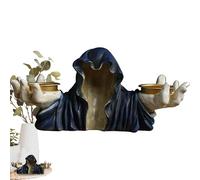 Figura Scheletro Cucina A Candela - Scheletro Del Supporto Per Tealight | Di Lume Di Candela Senza Fiamma | Figurine Ghost Senza Volto Tealight Halloween Decor Di Halloween Decor, Resin Teal