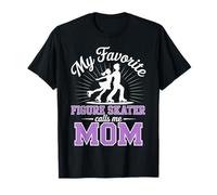 Figura Skater Mamma Pattinaggio su Ghiaccio Figlia Figlio Preferito Viola Maglietta