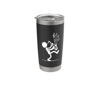 Figura stilizzata che suona sassofono con note musicali Bicchiere termico in acciaio inox doppia parete