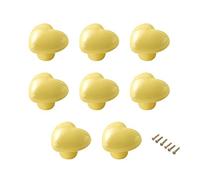 SeeRaphee Figura Sveglia del Cuore Giallo Armadio in Ceramica Maniglie cassetto Tira manopole Armadio manopole per Cucina manopole camerette Armadi Giocattolo ripostiglio Box libreria 8PCS