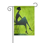 Figura umana seduta su una panchina bandiera da giardino 30 x 45 cm verticale su entrambi i lati fattoria vacanze decorazioni esterne bandiera cortile