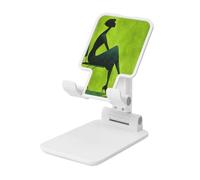 Figura umana seduta su una panchina Supporto pieghevole per telefono cellulare ad angolo regolabile in altezza Supporto da tavolo portatile per cellulare compatibile con tutti gli smartphone bianco