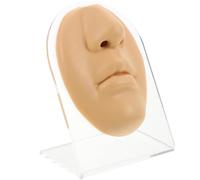 Figura Viso Finta in Silicone Beige con Naso e Bocca, Supporto | Dimensioni Reali per Pratica del Piercing, Superficie Liscia, per Scuole Estetiche e Saloni