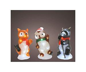 FIGURAS DE ANIMALES ACRILICAS LED PARA EXTERIOR 13X10X24CM 20 LEDS MODELOS SURTIDOS