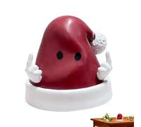 Figuras De Navidad - 7,2x7,2x6,5 Cm Coleccionable Decorativo - Escultura En Forma De Gorro De Santa - Para Estudio Guardería Mesita Noche Estanterías De Exhibición Sala De Estar Dormitorio Mesa
