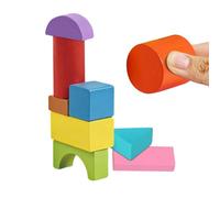 Figure 3D, set di 9 pezzi in legno per matematica, forme geometriche solide in legno per l'apprendimento | per Homeschool prescolare regali educativi per bambini studenti