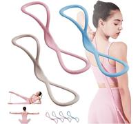 Figure 8 Resistance Bands for Women,Resistance Band Figure 8,8 Shaped Resistance Bands for Arms,for Working Out,Arm,Chest Expander Strap (Pink-15Pound+Blue-25Pound+Gray-35Pound)