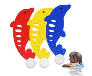 Figure Acquatiche del Delfino Che Affonda - Confezione da Tre Giocattoli da Bagno con Creature 'Oceano dei Cartoni Animati, Articoli per L'addestramento Sommergibile | Lezioni di Snorkeling per Gi