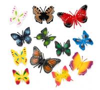 Figure Animali in Plastica, Giocattolo , farfalle colorate con diverse | plastica resistente statici - set da 12 pezzi - gioco creativo - apprendimento animali - 4-6 anni - per giocare