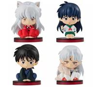 Figure anime Inuysha - Statue da collezione Inuyasha Kagome Higurashi Sesshomaru Kikyo Miroku per i fan della serie Anime Manga InuYasha (set di 4 pezzi, 4,5 cm)