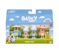 BlueY Confezione da 4 personaggi vacanza con la famiglia; personaggi mobili (6,3 cm), bingo, bandito e peperoncino; con accessori; ricreare i migliori momenti della serie animazione