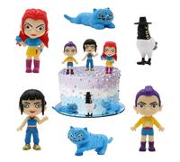 Figure Cacciatori Demoni Kp0p, 6 pezzi K-p0p Dem0n Figures, Hunters Cake Topper, Cupcake Toppers di K-pop Dem0n Hun-ters, Anime Figurine con Tigre e Uccello, pour Fan Feste, Halloween, Natale