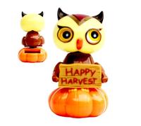 Figure Da Cruscotto, Civetta Zucca Statua ad Energia Solare, Bambola Da Collezione Macabra Per Decorazione Casa Ufficio Feste Halloween Adulti E Ragazze