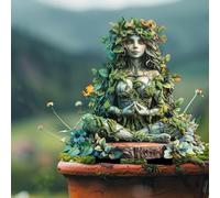 Figure da giardino per esterni, resistenti alle intemperie, decorazione da giardino, tartaruga e nano da giardino, statuetta in resina 2D, regalo decorativo per laghetto 2D, colore F