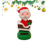 Figure danzanti ad energia solare Babbo Natale natalizio con testa | Bambole che Salutano come Decorazione Auto per Veicolo, Davanzale, Scaffale, Ingresso, Mobiletto, Ufficio