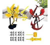 Figure d'azione per ragazzi | 2 set robot pre-assemblati ad - Stampa 3D con giunti mobili per decorazione ufficio - Giocattolo Oggetto Decorazione per gli amanti Giochi Soggiorno, Camera, Bi