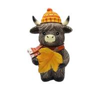 Figure Decorative di zucca di fattoria Halloween, in resina, raffigurante una mucca, per la festa autunnale. Coppo per 38 Cm (A, 10cm)