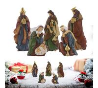 Figure Del Presepe,Set Classico In Resina Da 5 Pezzi | Miniature Del Presepe Di Natale | Per Davanzale Chiesa Portico Tavola Da Pranzo Scuola Bambini Adulti Madre Amici Cristiani