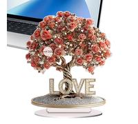 Figure di albero d'amore, statuetta di fiori, albero d'amore, ornamenti da ufficio | centrotavola da collezione romantici per l'ingresso del salone
