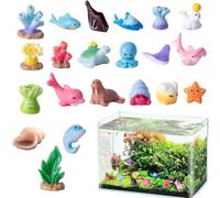 Figure di animali marini, ventuno miniature creature oceaniche | Figure in resina colorate realistiche rinfuse interattive per i preferiti delle feste del bagno gioco