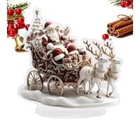 Figure di Babbo Natale Articoli divertenti per feste in acrilico 2D | Cartello natalizio a forma di Babbo Natale per interni casa camera da letto soggiorno scrivania tavolo mensola ufficio
